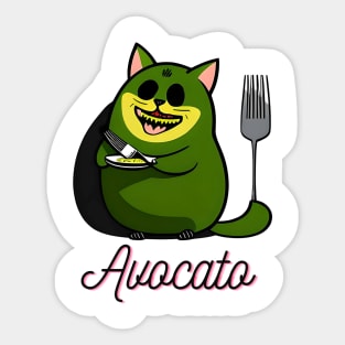 Crazzy Avocato Cat Avocado Vegan And Cat Lover Kitten Sticker